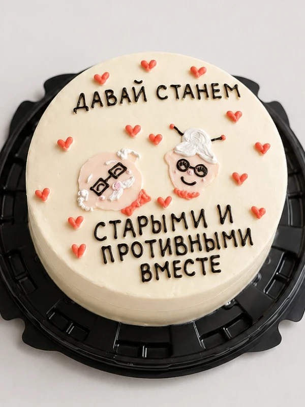 Бенто - торт "Давай станем старыми и противными вместе"